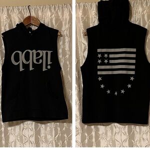 ilabb Black Sleeveless Hoodie Shirt Athletic Pullover Top